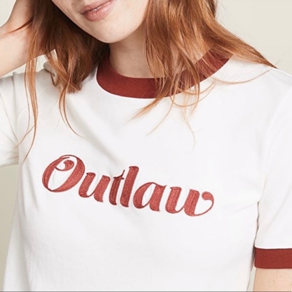 Veronica Beard Outlaw Rusty Red Ringer Tee Sz S - Picture 2 of 9